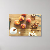 Perziken en amandelen, gevlekt doek canvas afdruk (Voorkant)