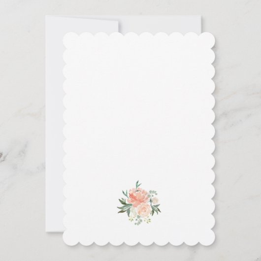 Perziken en Baby shower-crème Kaart (Achterkant)