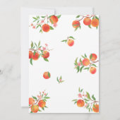 Perziken en bloemen Lente bruiloft uitnodiging (Achterkant)