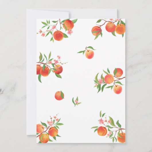 Perziken en bloemen Lente bruiloft uitnodiging (Achterkant)