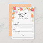 Perziken en bloemen Wensen voor Bruid en Bruidegom Advieskaart (Voorkant / Achterkant)