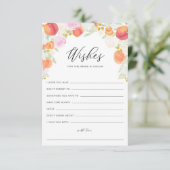Perziken en bloemen Wensen voor Bruid en Bruidegom Advieskaart (Staand voorkant)