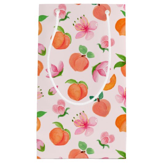 Perziken en bloesems Patroon Klein Cadeauzakje (Voorkant)