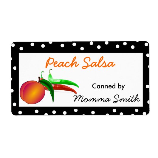 Perziken en Chilis Custom Canning Labels (Voorkant)