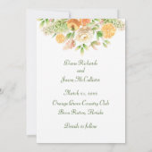 Perziken en Cream Flowers en vruchten Save The Date (Achterkant)