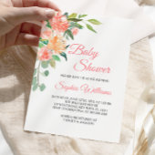 perziken_en_crème Baby shower meisjesuitnodiging Kaart