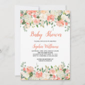 Perziken en crème Baby shower uitnodiging (Voorkant)