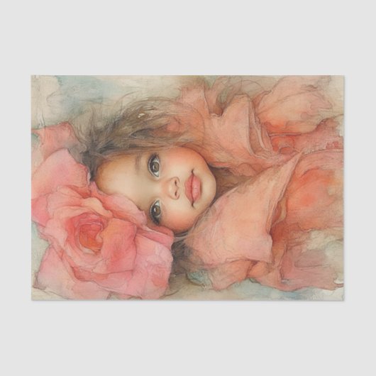 Perziken en Creme Beauty1 Tissuepapier (Voorkant)