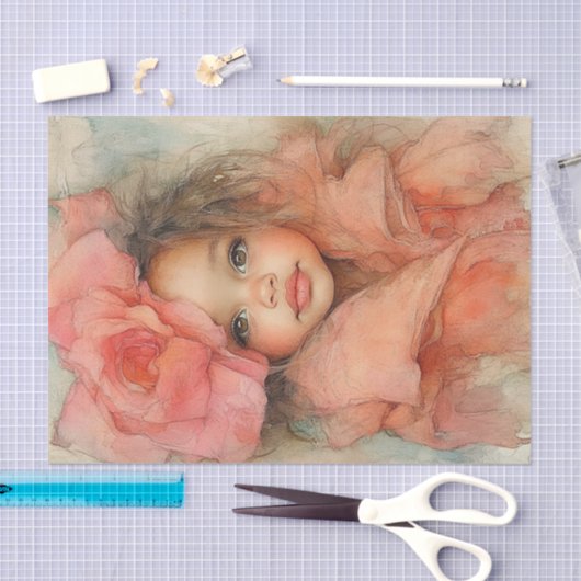 Perziken en Creme Beauty1 Tissuepapier (Craft)