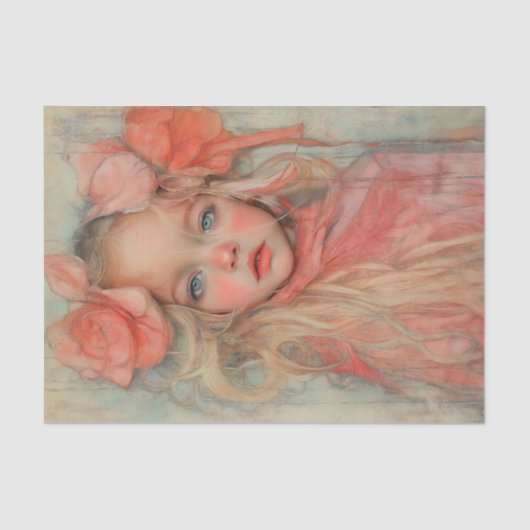 Perziken en Creme Beauty2 Tissuepapier (Voorkant)