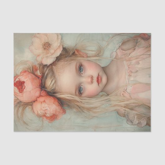 Perziken en Creme Beauty3 Tissuepapier (Voorkant)