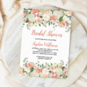 perziken en crème bruids douche uitnodiging