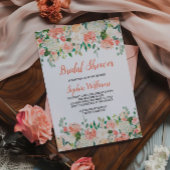 perziken en crème bruids douche uitnodiging