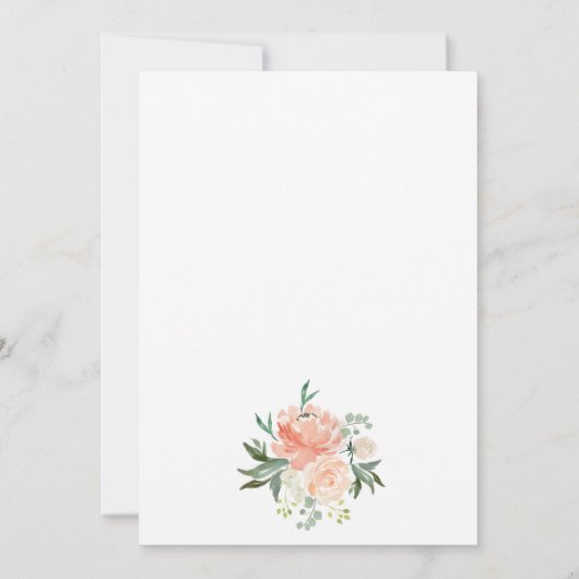 perziken en crème bruids douche uitnodiging (Achterkant)