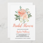 perziken en crème bruids douche uitnodiging (Voorkant / Achterkant)