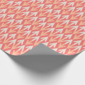 Perziken en Crème Moderne Geometrische Pijl Rijen Cadeaupapier (Hoek)