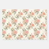 Perziken en Crème Rozen Wrapping Papier Set Inpakpapier Vel (Voorkant)