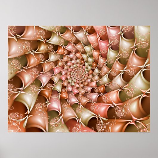 Perziken en Crème Spiraal Poster (Voorkant)