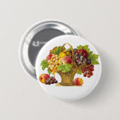 Perziken en fruit -  kunst ronde button 5,7 cm (Voorkant /achterkant)