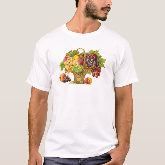 Perziken en fruit -  kunst t-shirt (Voorkant)