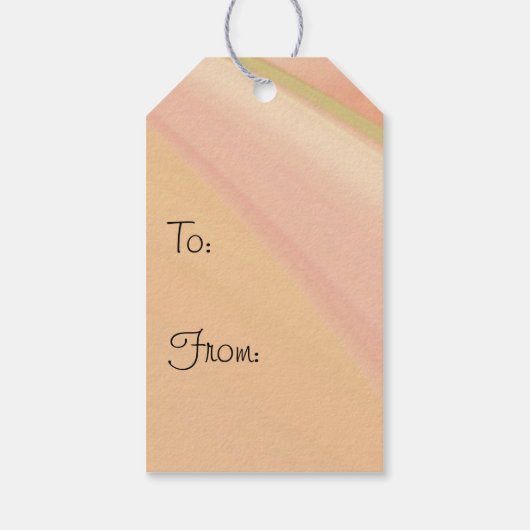 Perziken en Ghost Orchid Birthday Cadeaulabel (Achterkant)