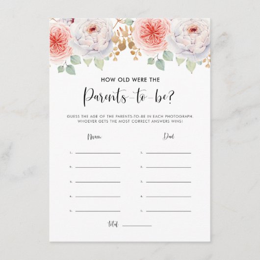 Perziken en gouden bladeren Ouderdom gissen Informatiekaartje (Voorkant)