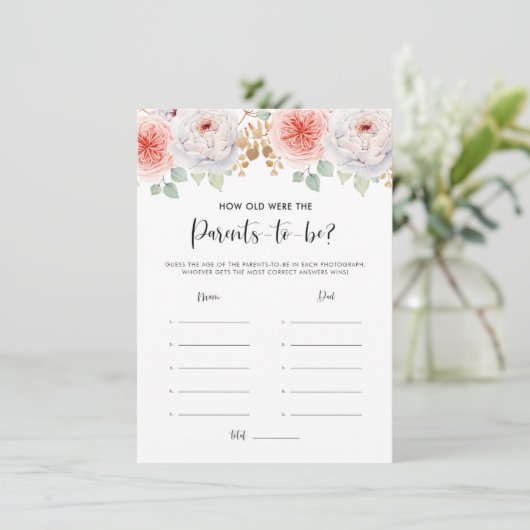 Perziken en gouden bladeren Ouderdom gissen Informatiekaartje (Staand voorkant)