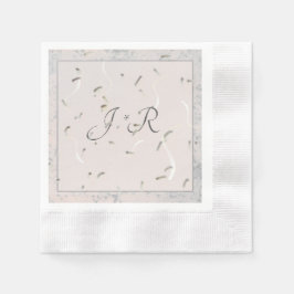 Perziken en grijze marmer-monogramed Napkins Servet