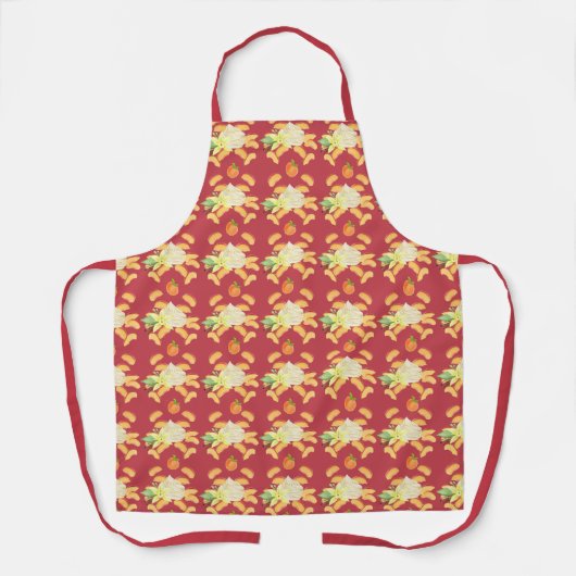 Perziken en ijs rood schort (Voorkant)