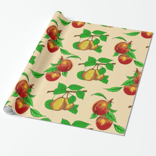 Perziken en peren Inpakpapier (Uitgerold)