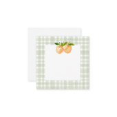 Perziken en plaid gift behuizingen notitiekaartje (Voorkant / Achterkant in situ)