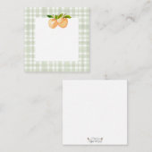 Perziken en plaid gift behuizingen notitiekaartje (Voorkant / Achterkant)