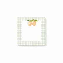 Perziken en plaid post-it notes