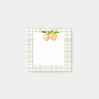 Perziken en plaid post-it notes