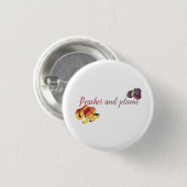Perziken en pruimen ronde button 3,2 cm (Voorkant /achterkant)