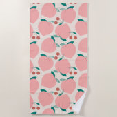 Perziken en rode kersen Fun Fruit Pattern Strandlaken (Voorkant)