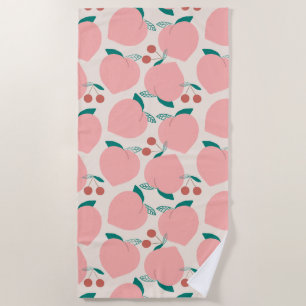 Perziken en rode kersen Fun Fruit Pattern Strandlaken