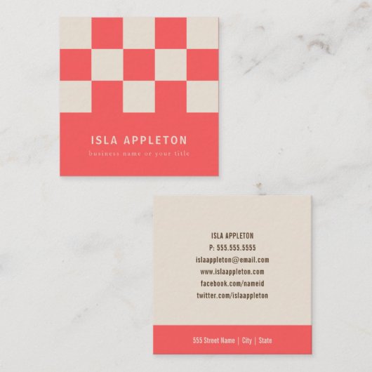 Perziken en room gecontroleerd | Visitekaartje (Voorkant / Achterkant)