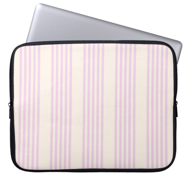 Perziken en room, vijf strepen laptop sleeve (Voorkant)