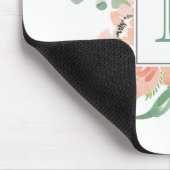 Perziken en Waterverf van Cream Floral met Monogra Muismat (Hoek)