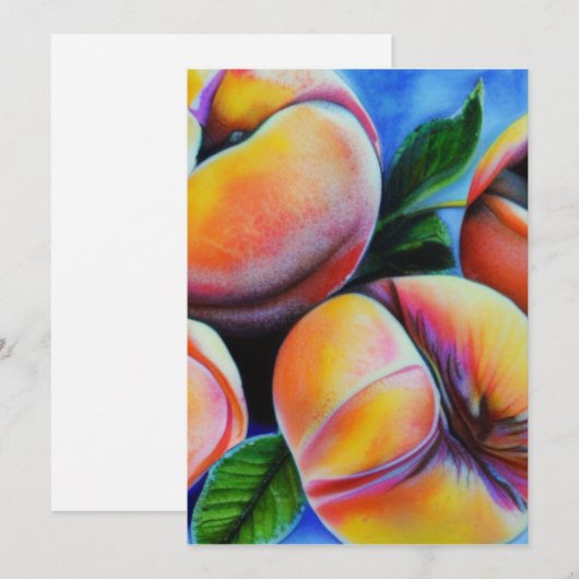 perziken feestdagenkaart (Voorkant / Achterkant)