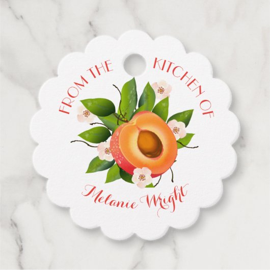 Perziken Fruit Inblikken Gift Bedankjes Labels (Voorkant)