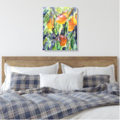 perziken fruit stilleven waterverf schilderij canvas afdruk (Insitu (Slaapkamer))