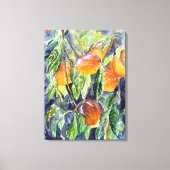 perziken fruit stilleven waterverf schilderij canvas afdruk (Voorkant)