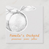 Perziken fruitboomgaard houdt Jam Jellies Vierkante Visitekaartje (Voorkant)
