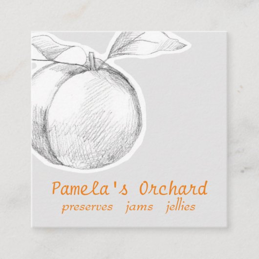 Perziken fruitboomgaard houdt Jam Jellies Vierkante Visitekaartje (Voorkant)