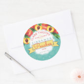 Perziken fruittaart vulling jam home inblikken lab ronde sticker (Envelop)