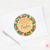 Perziken fruittaart vulling jam home inblikken lab ronde sticker (Envelop)