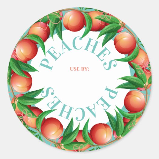 Perziken fruittaart vulling jam inblikken label (Voorkant)