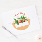 Perziken fruittaart vulling jam inblikken label (Envelop)